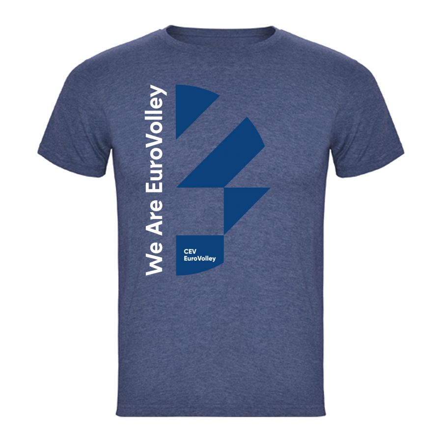 T-shirt BLEU Demi Logo CEV Encre Puff